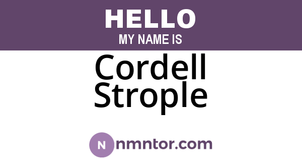 Cordell Strople
