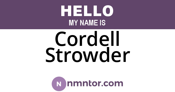 Cordell Strowder