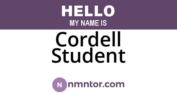 Cordell Student