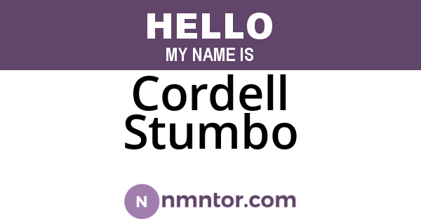 Cordell Stumbo