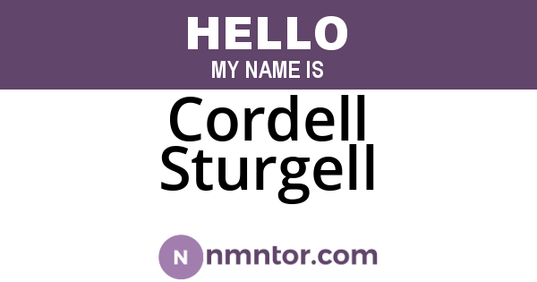 Cordell Sturgell