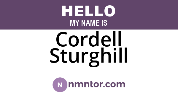 Cordell Sturghill