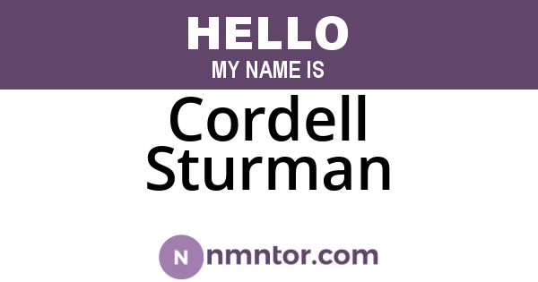 Cordell Sturman