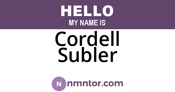 Cordell Subler