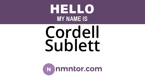 Cordell Sublett