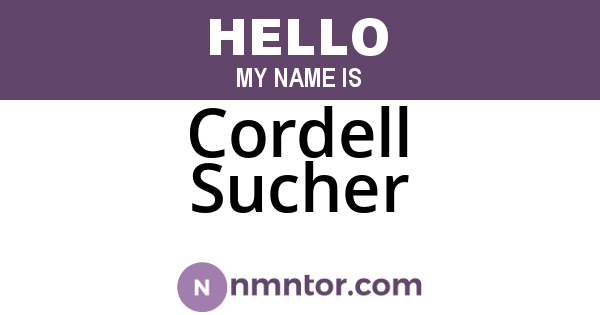 Cordell Sucher
