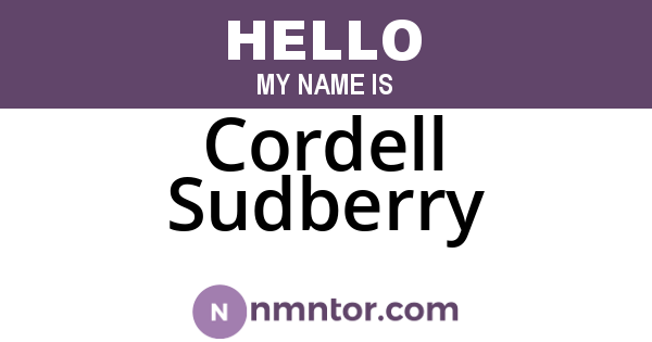 Cordell Sudberry