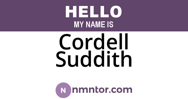 Cordell Suddith