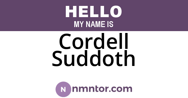 Cordell Suddoth