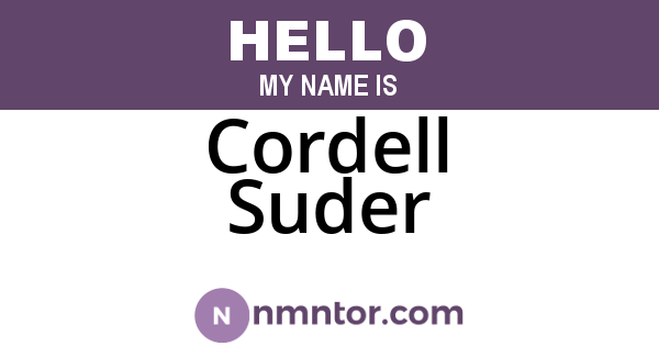 Cordell Suder