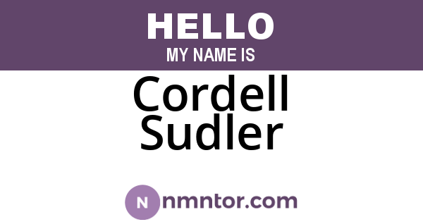 Cordell Sudler