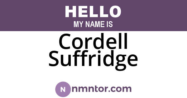 Cordell Suffridge