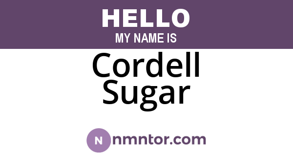 Cordell Sugar