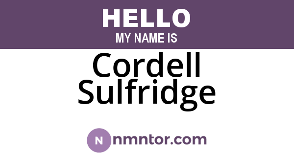 Cordell Sulfridge