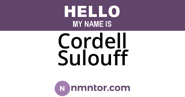 Cordell Sulouff