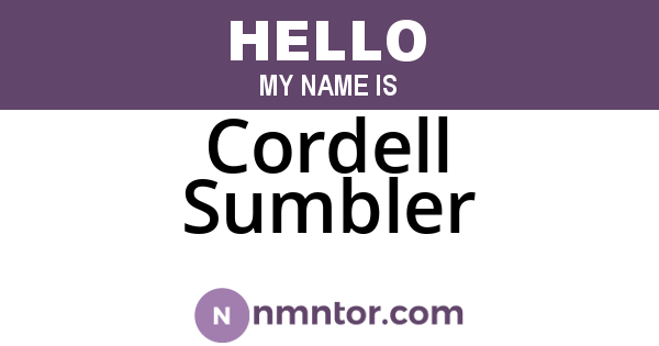 Cordell Sumbler