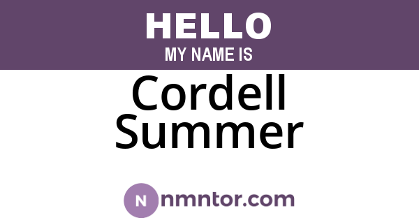 Cordell Summer