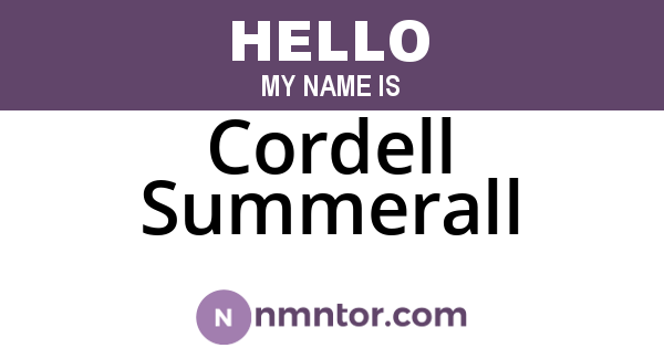 Cordell Summerall