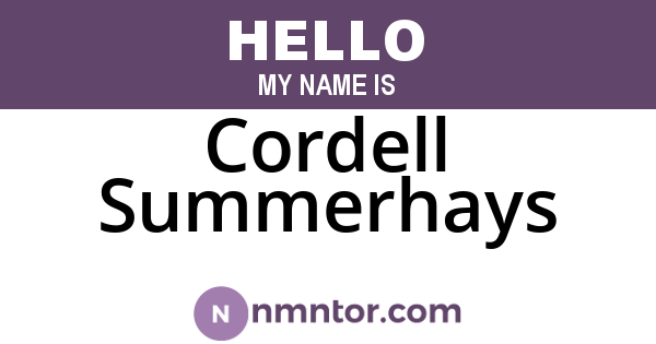 Cordell Summerhays