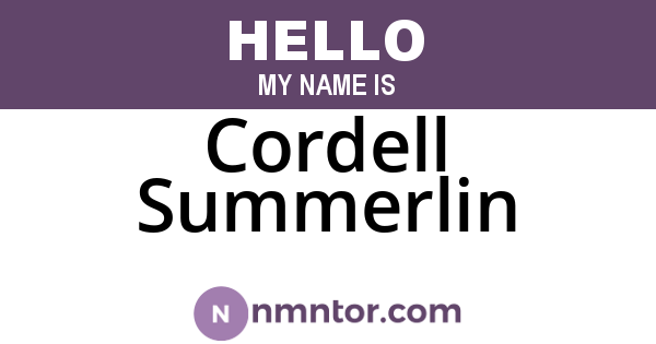 Cordell Summerlin
