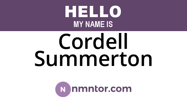 Cordell Summerton