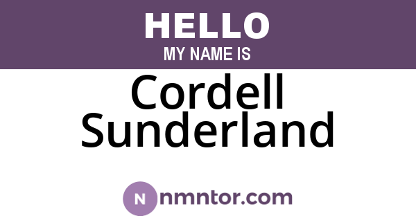 Cordell Sunderland