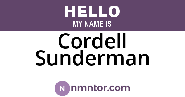 Cordell Sunderman