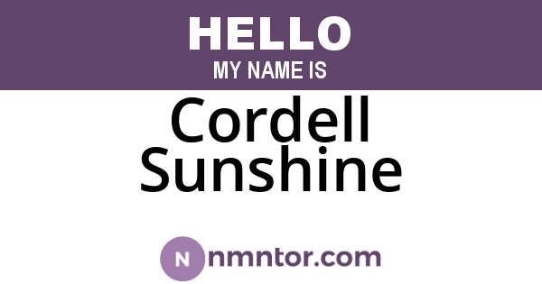 Cordell Sunshine