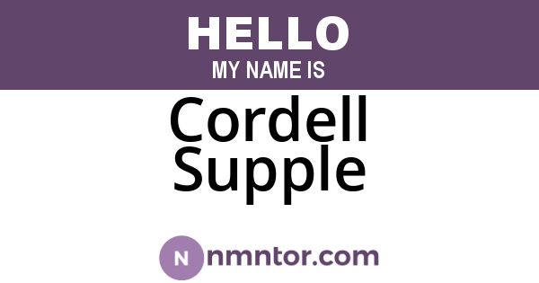 Cordell Supple