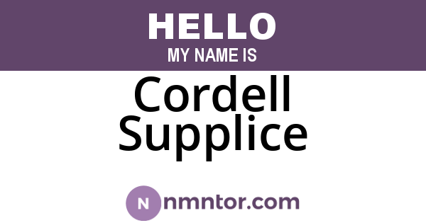 Cordell Supplice