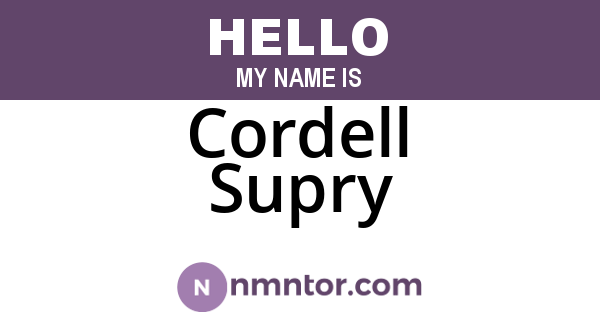 Cordell Supry