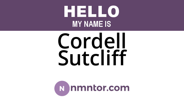 Cordell Sutcliff