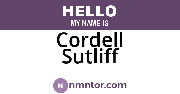 Cordell Sutliff