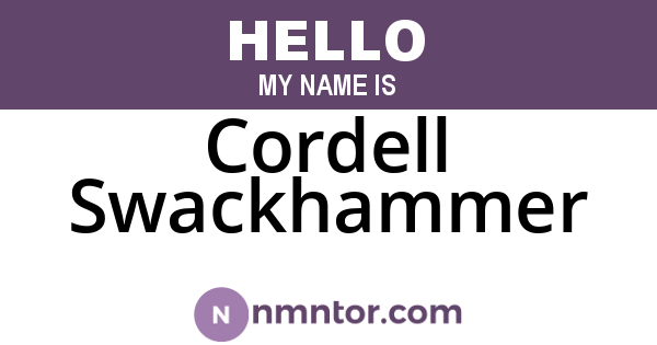 Cordell Swackhammer