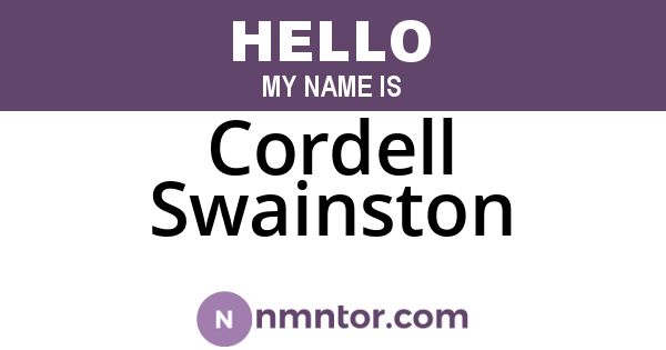 Cordell Swainston