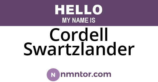 Cordell Swartzlander