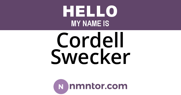 Cordell Swecker