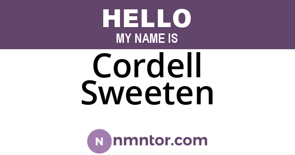 Cordell Sweeten