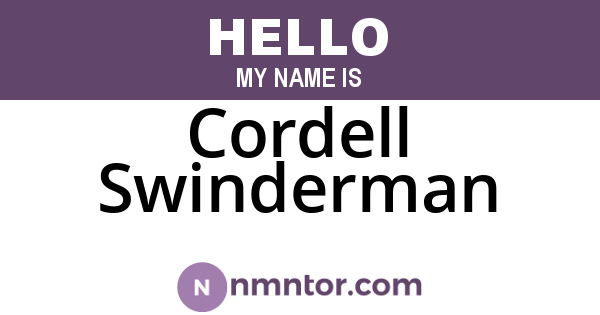 Cordell Swinderman