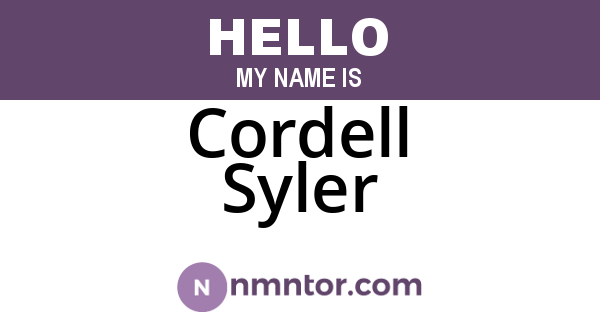 Cordell Syler