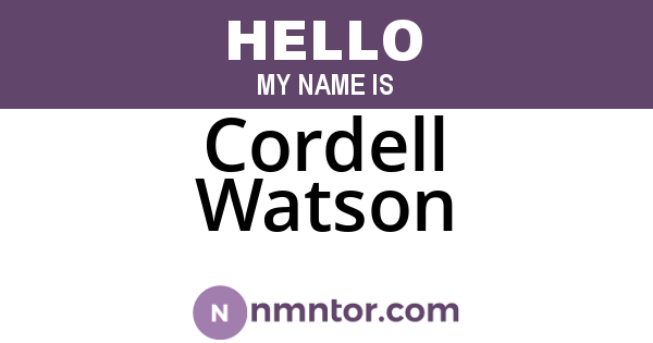 Cordell Watson