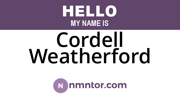 Cordell Weatherford