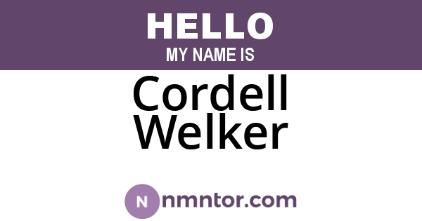 Cordell Welker