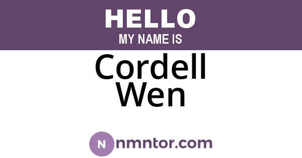 Cordell Wen