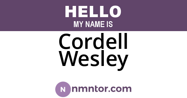 Cordell Wesley