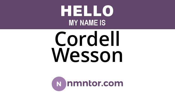 Cordell Wesson