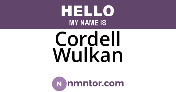 Cordell Wulkan