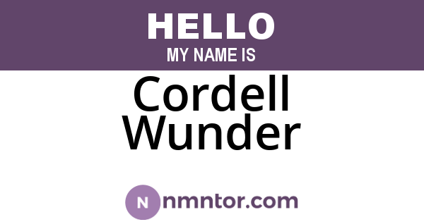 Cordell Wunder