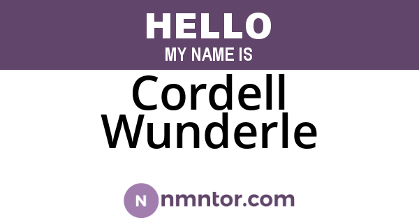 Cordell Wunderle