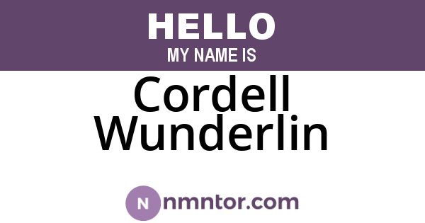 Cordell Wunderlin